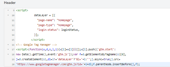 dataLayer object declared before the GTM script