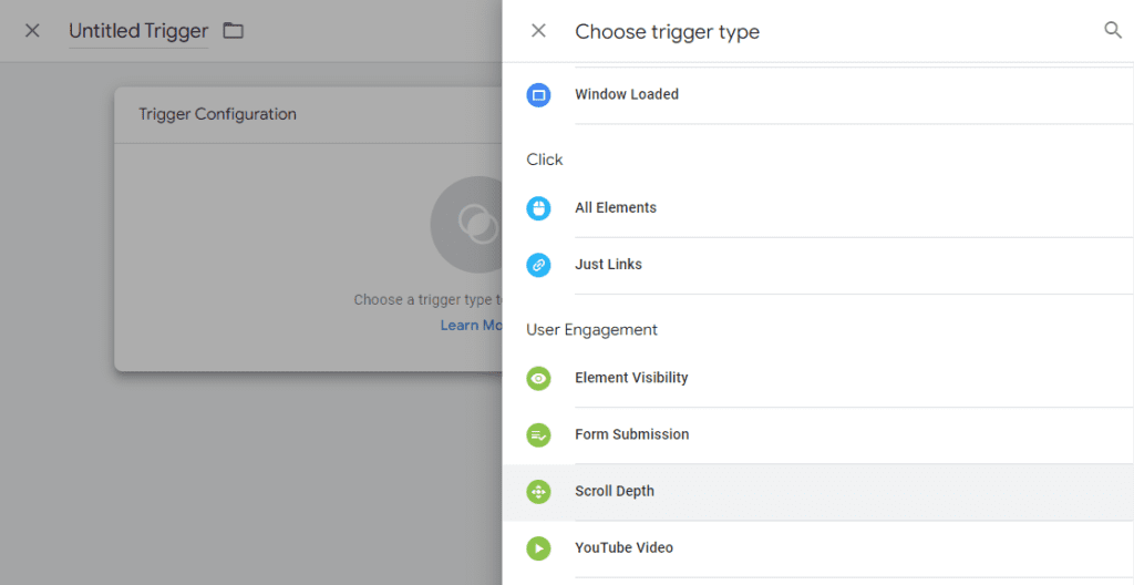 Google Tag Manager Scroll Trigger Creation