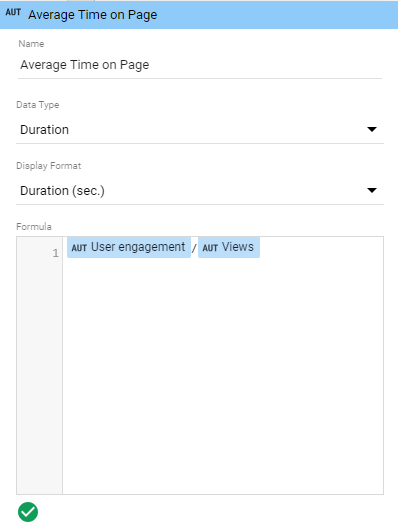 Average Time on Page calculated in Looker Studio with Google Analutics 4 Data