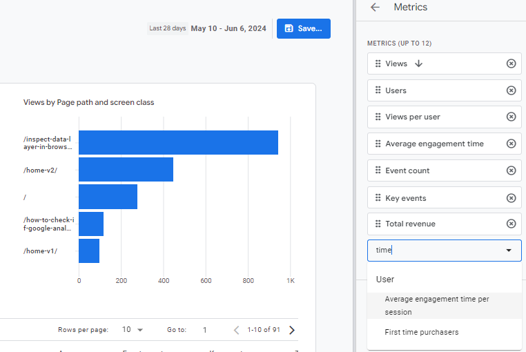 editing GA4 default metrics