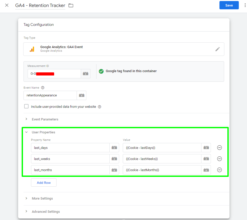 Setting User properties For a User Scoped Dimention in Google Tag Manager